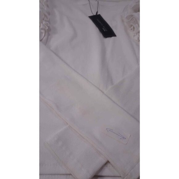 Veronica Beard Avedon Top White Ruffle Long Sleeve Top L NWT 228 IRRG - Picture 10 of 10